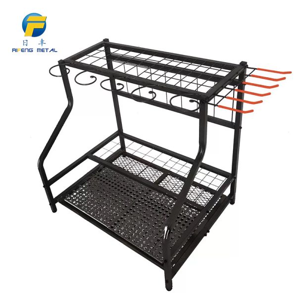 Multi-functional use of vertical agricultural tool storage and organization rack