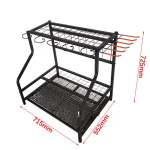 Multi-functional use of vertical agricultural tool storage and organization rack