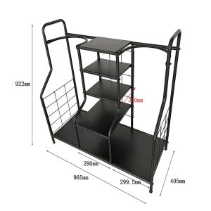 Multi-layer partition golf club shoes bag integrated metal storage rack