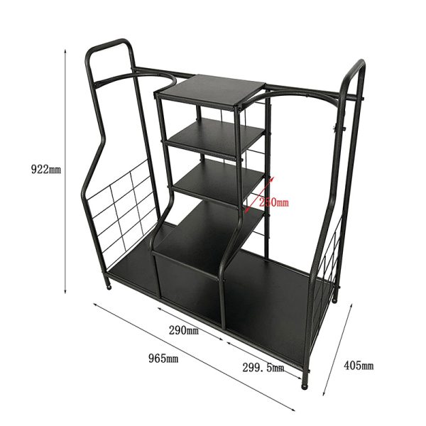 Multi-layer partition golf club shoes bag integrated metal storage rack