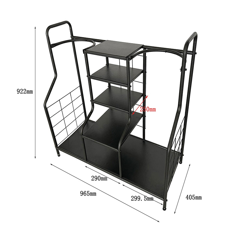 Multi-layer partition golf club shoes bag integrated metal storage rack