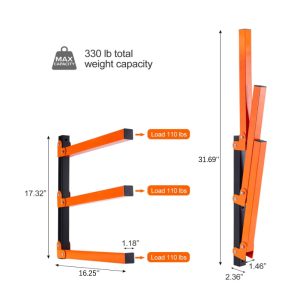 Orange wood storage rack；metal storage rack for hanging firewood