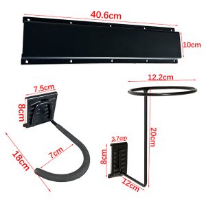 Garage wall bracket metal tray hook bike helmet display storage rack