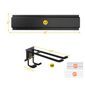 Heavy-duty garage storage organizer system wall-mounted tool,garden yard tool hanging rack