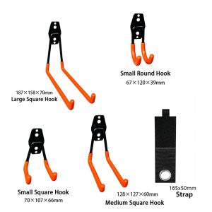 12 Heavy-Duty Garage Hooks, Steel Wall Mount Organizer with Anti-Slip Coating