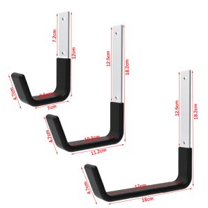 Heavy-duty hook organizer rack for wall-mounted flat steel on garage wall