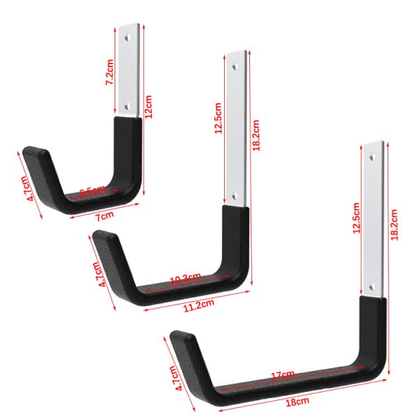 Heavy-duty hook organizer rack for wall-mounted flat steel on garage wall