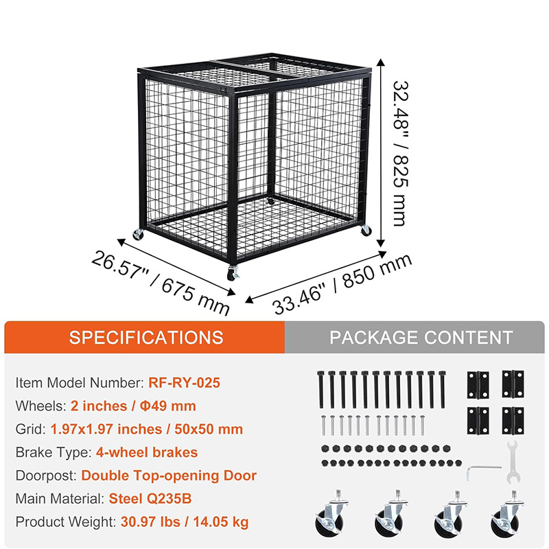 School sports equipment storage cart, mobile ball cart space storage capacity-size