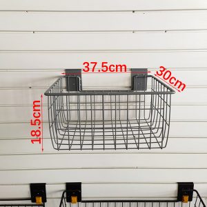 PVC hanging basket for garage storage, wall-mounted bin for shelves