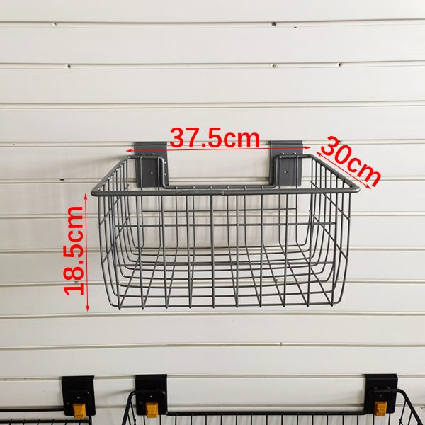 PVC hanging basket for garage storage, wall-mounted bin for shelves