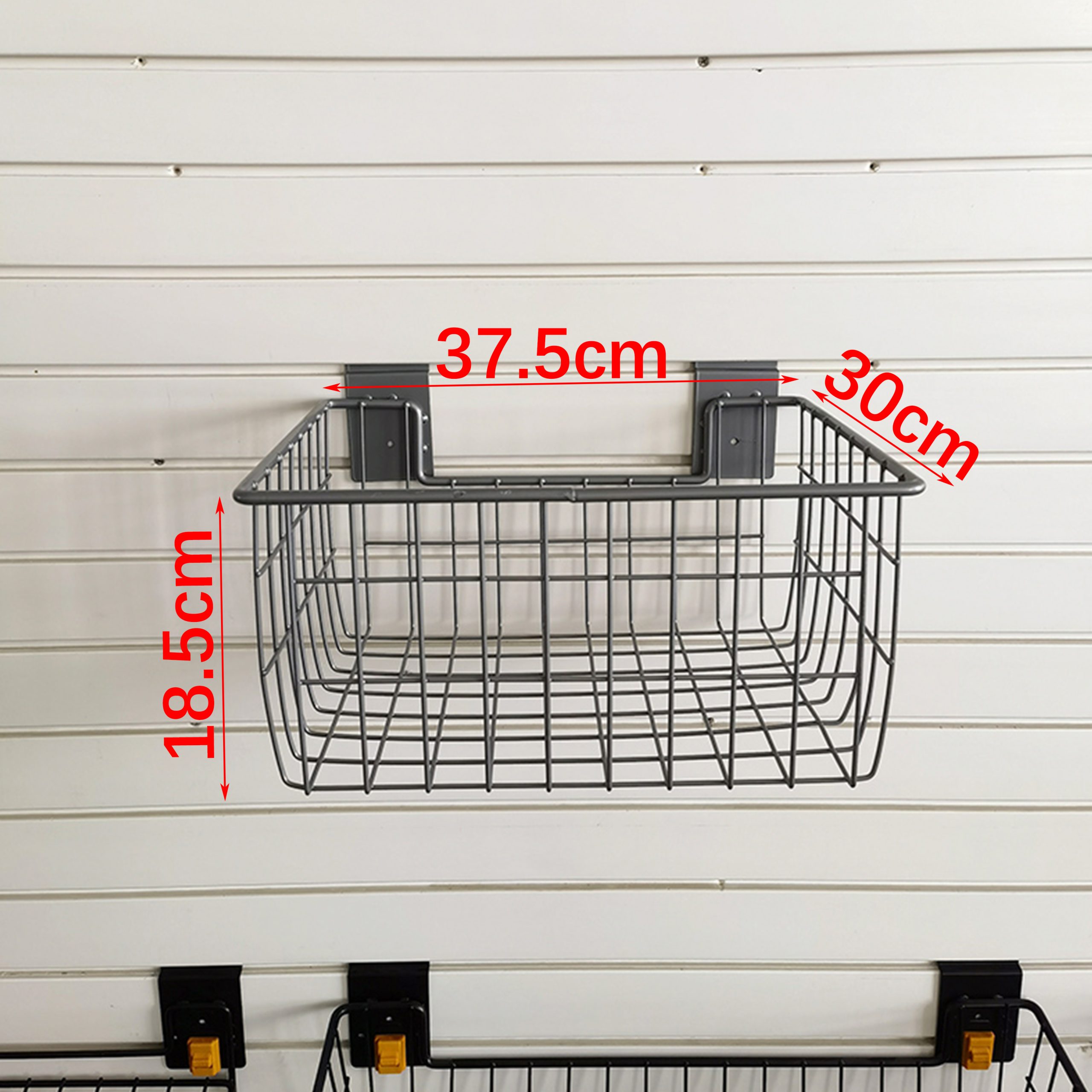 PVC hanging basket for garage storage, wall-mounted bin for shelves