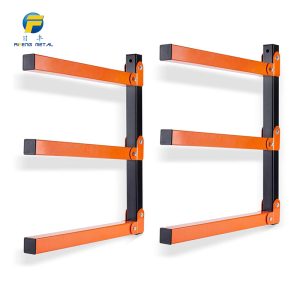 Orange wood storage rack；metal storage rack for hanging firewood