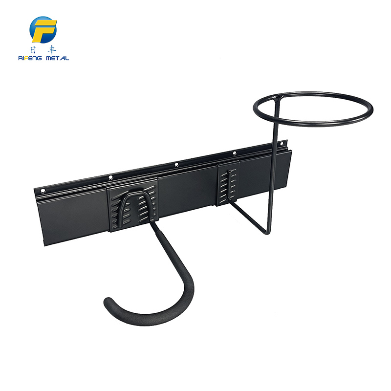 Garage wall bracket metal tray hook bike helmet display storage rack