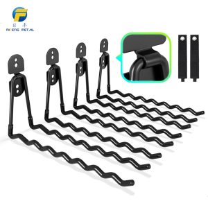 4 pack wave hook garage organizer, 11 inch round head welding plate hook