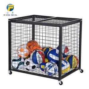 School sports equipment storage cart, mobile ball cart space storage capacity