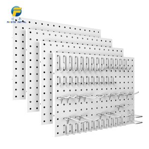 Metal storage rack on the perforated board wall＆wall-mounted item storage rack
