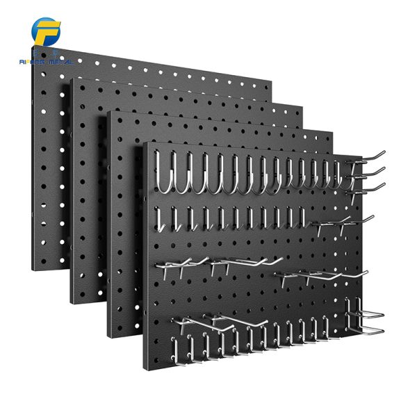 Metal storage rack on the perforated board wall＆wall-mounted item storage rack
