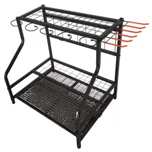 Multi-functional use of vertical agricultural tool storage and organization rack