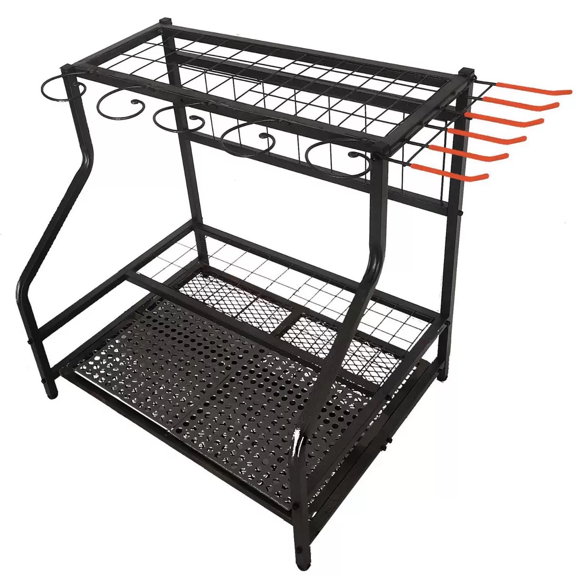 Multi-functional use of vertical agricultural tool storage and organization rack