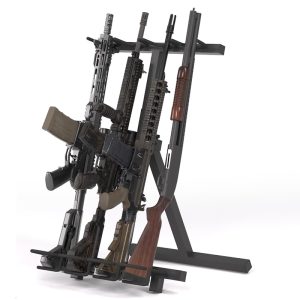 Vertical gun rack & garage sniper rifle and shotgun storage rack