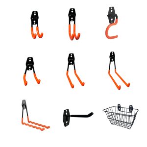 Garage orange metal hook wall pipe electric tool cable ladder storage tool