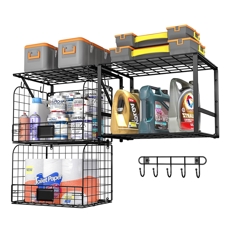 Wire Shelf & Basket for Garage Organization and Storage