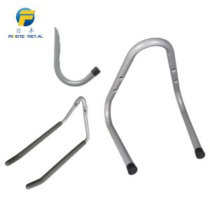 Heavy duty double headed V-shaped iron pipe hook for garage