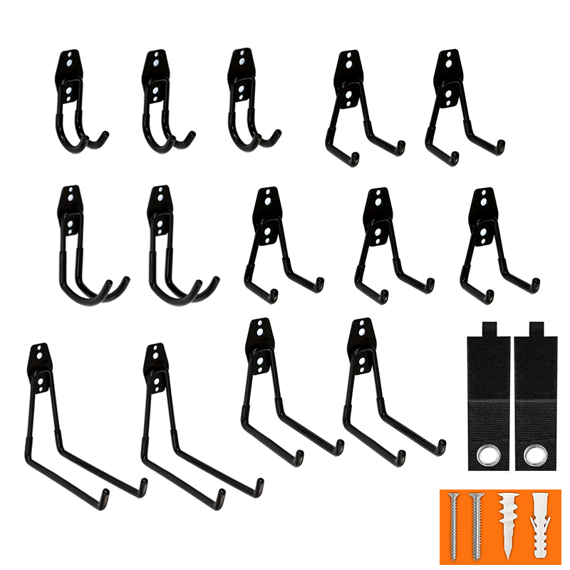 14PC Garage Storage Hooks, Wall Mount Hook with Anti-Slip Coating