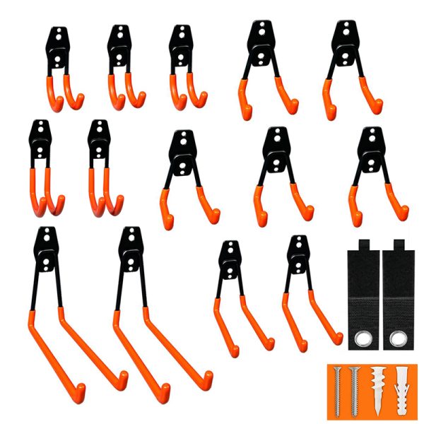 14PC Garage Storage Hooks, Wall Mount Hook with Anti-Slip Coating