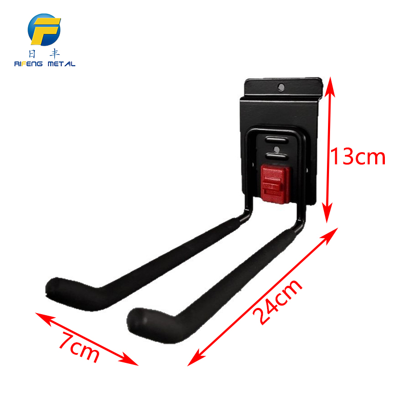 Heavy Duty Garage Storage Slatwall 8-inch Double Hooks with Buckle,Used for hanging ladders-size