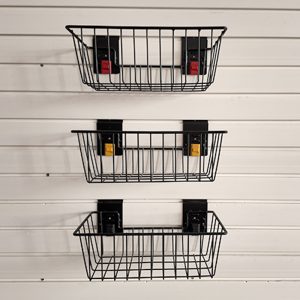 Slatwall small basket for garage storage
