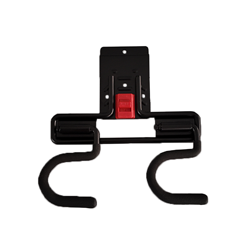 Wall mounted dual S hooks, for household storage of brooms and mops