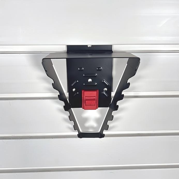 Slat wall wrench holder with lock buckle, wall mounted wrench holder