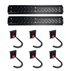 Garage groove plate heavy-duty metal hook for bicycle storage and organization